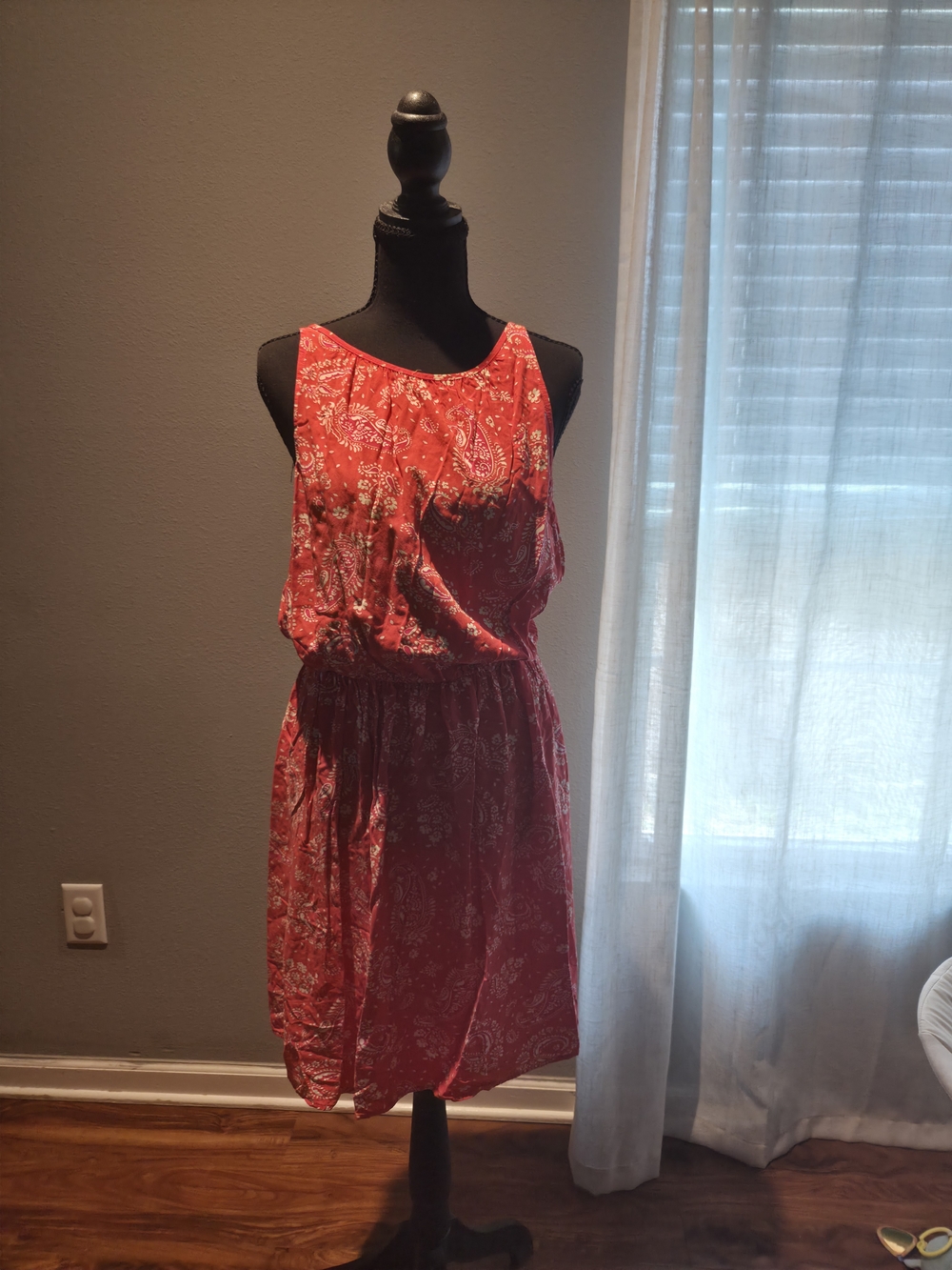 Old Navy Red Paisley Tank Dress